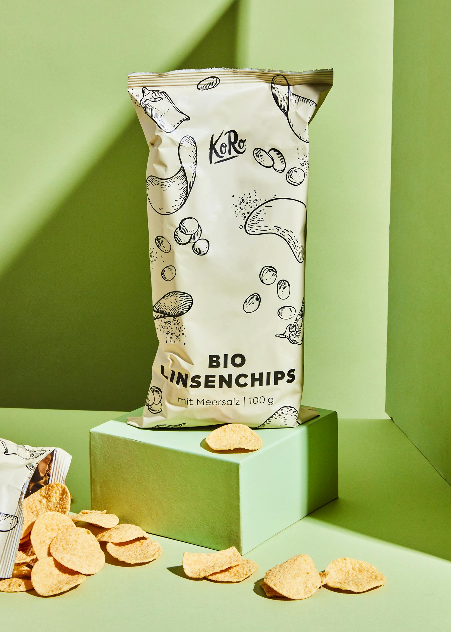 eine weiße tasche bio unsenchips mit meersalz