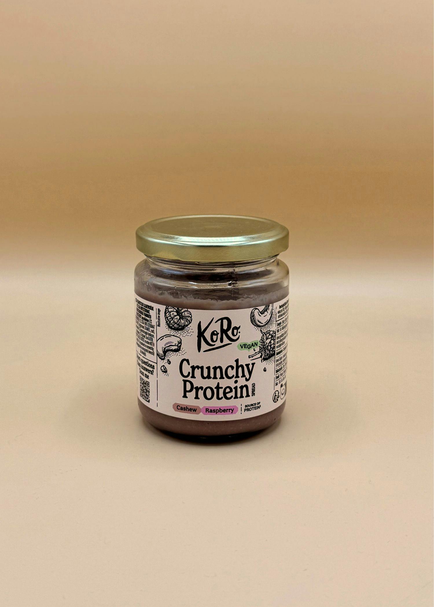 Vegane crunchy Proteincreme Cashew-Himbeere 200 g