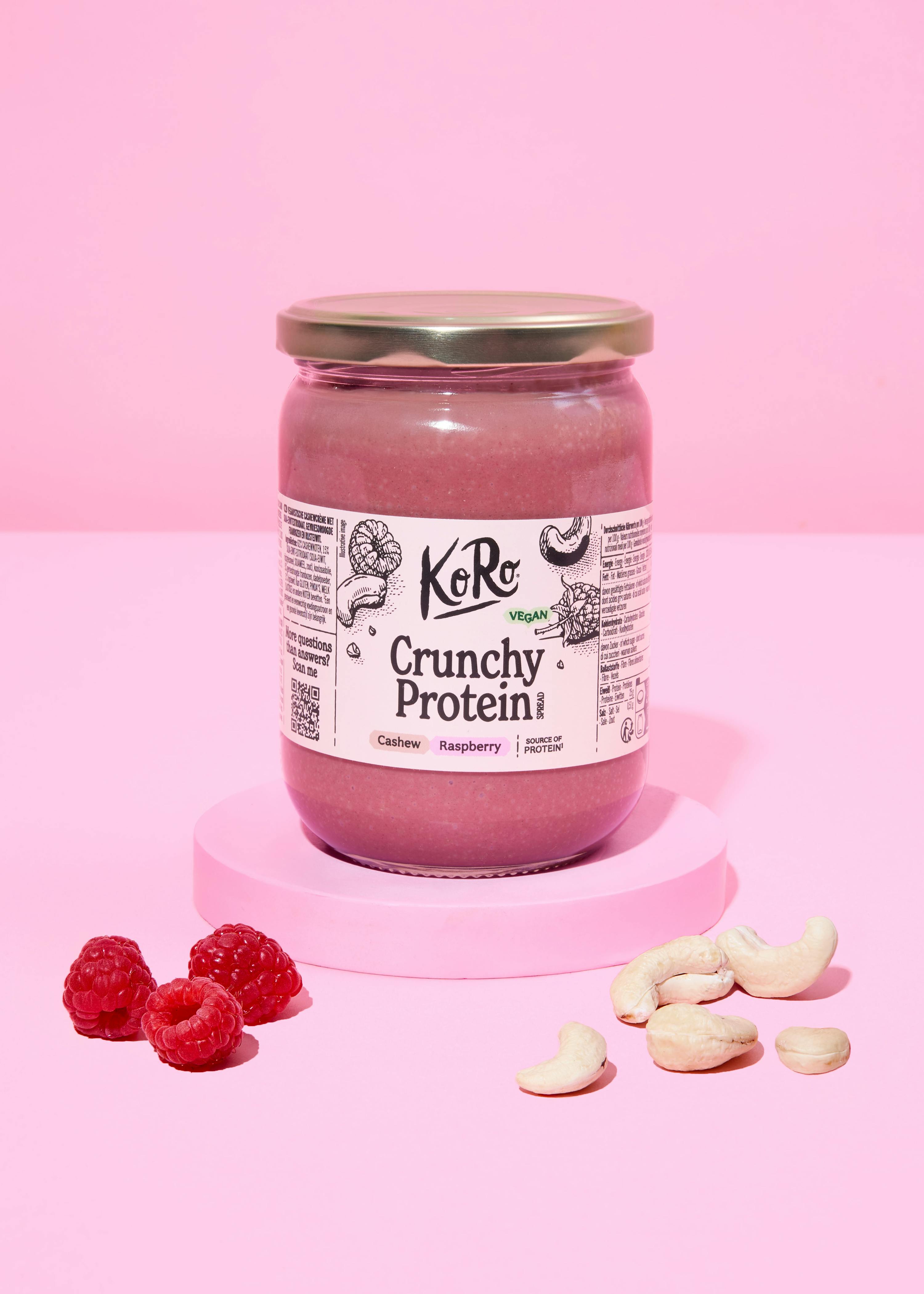 Vegane crunchy Proteincreme Cashew-Himbeere 500 g