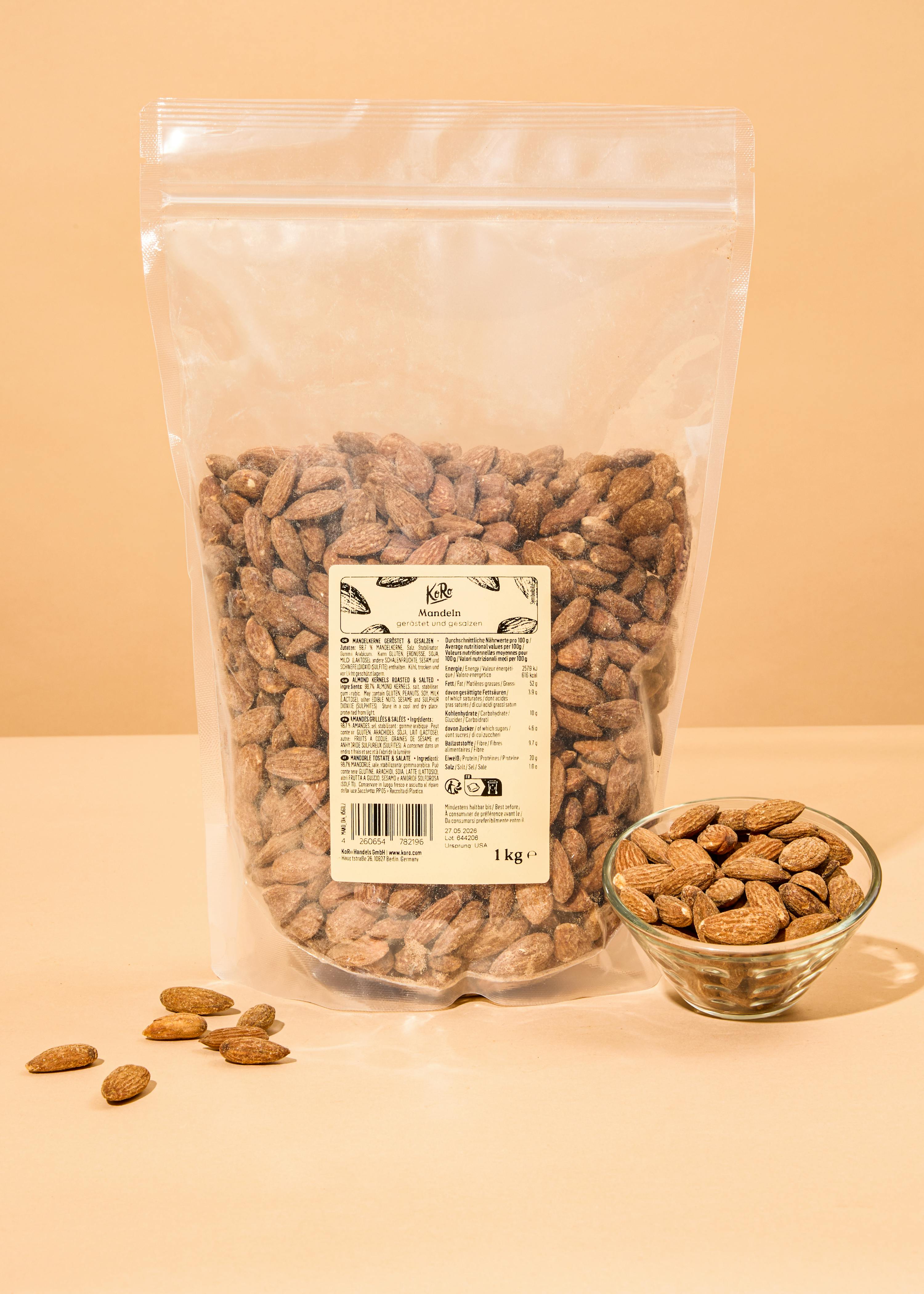 Geröstete und gesalzene Mandeln 1 kg