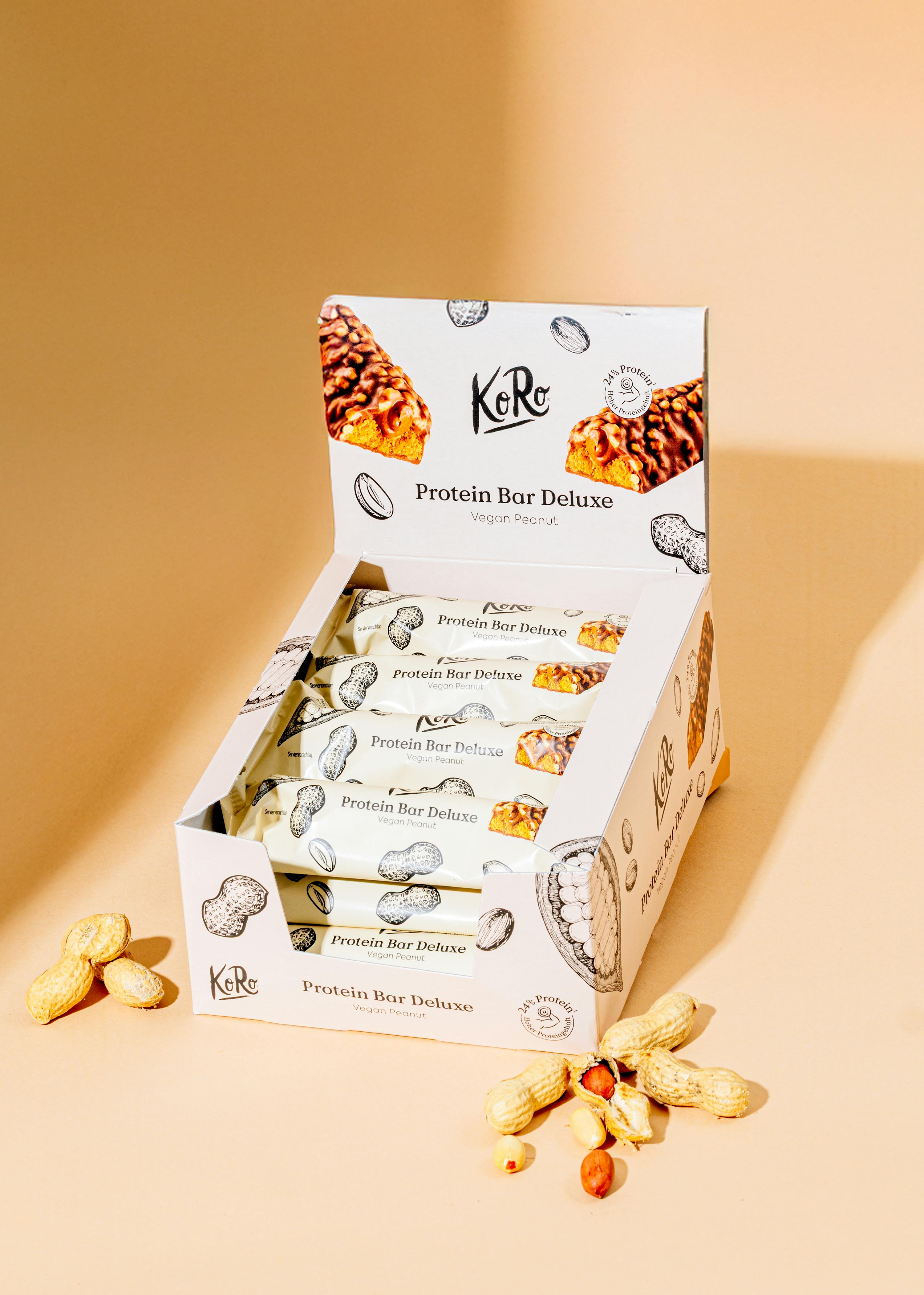 eine Schachtel mit einer Reihe von proteinbaren