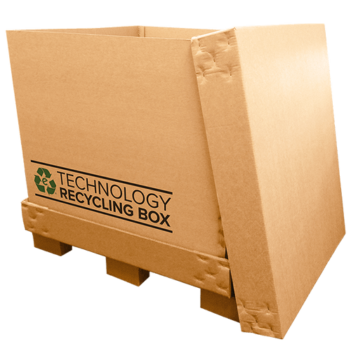 Photo of our full pallet recycling box.